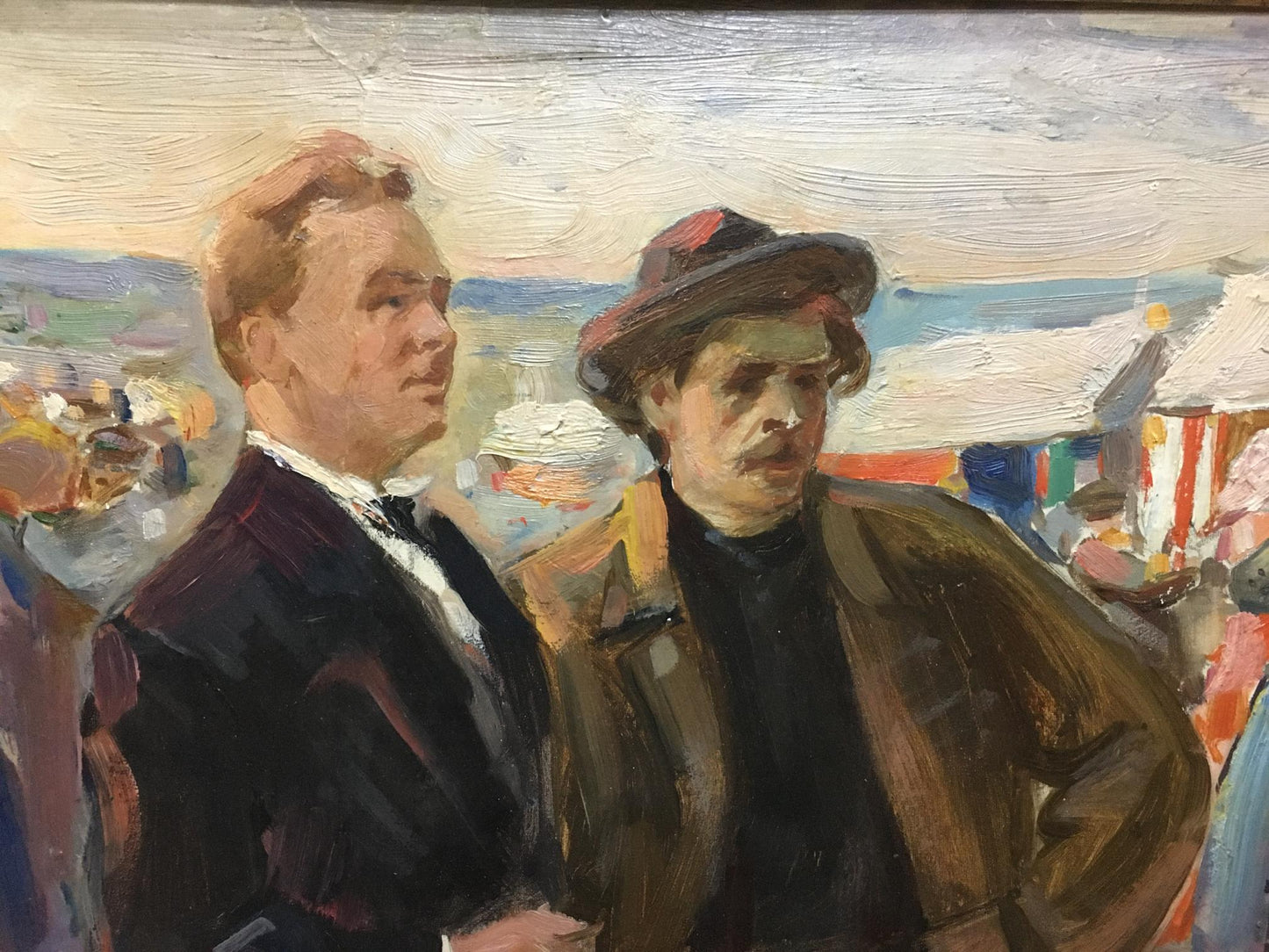 Oil painting Portrait of men at the market Gantman Moses Faybovich