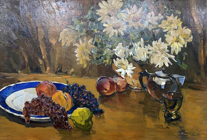 Oil painting Flowers and fruits Bakaev Sergey Ivanovich