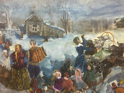 Watercolor painting Festive evening Palazhchenko Irina
