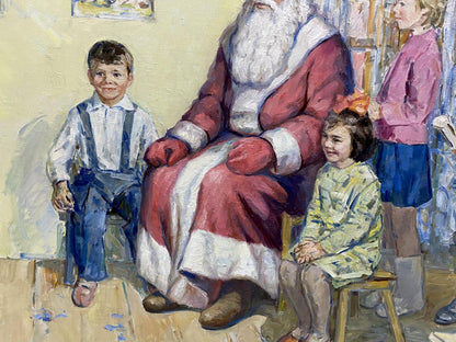 Oil painting Meeting with Santa Claus Borisov Alexander Alekseevich