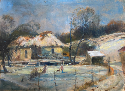 Oil, painting Abandoned courtyard Litvinov Oleg Arkad'yevich