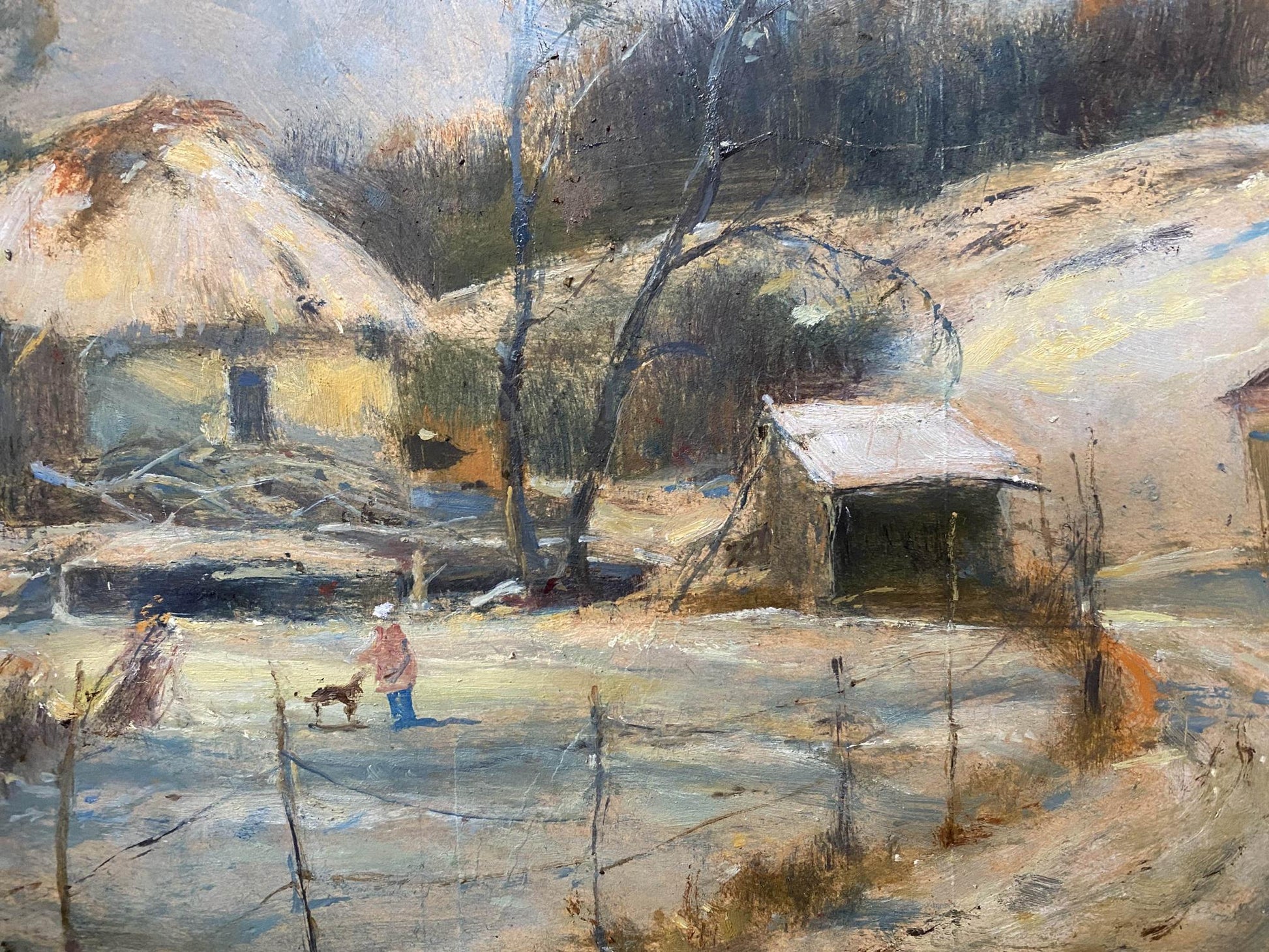 Oil artwork The Deserted Courtyard by Oleg Arkad'yevich Litvinov