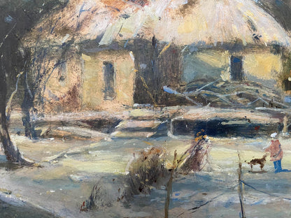 Oil, painting Abandoned courtyard Litvinov Oleg Arkad'yevich