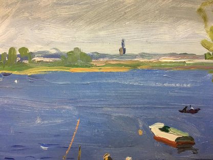Oil painting Boats near the shore Gantman Moses Faybovich