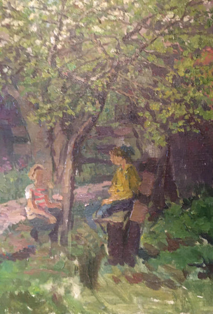 Oil painting In the courtyard Palazhchenko Irina