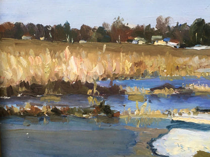 Oil painting Pond Field Ivanenko Vladimir Mikhailovich