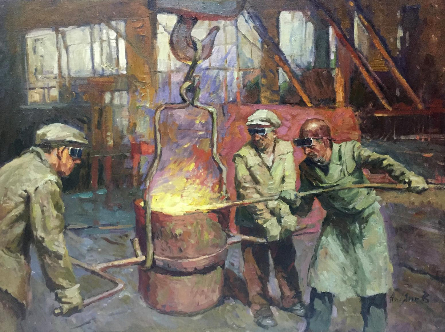Oil painting Metal sample Anatoly Nikitovich Yanev