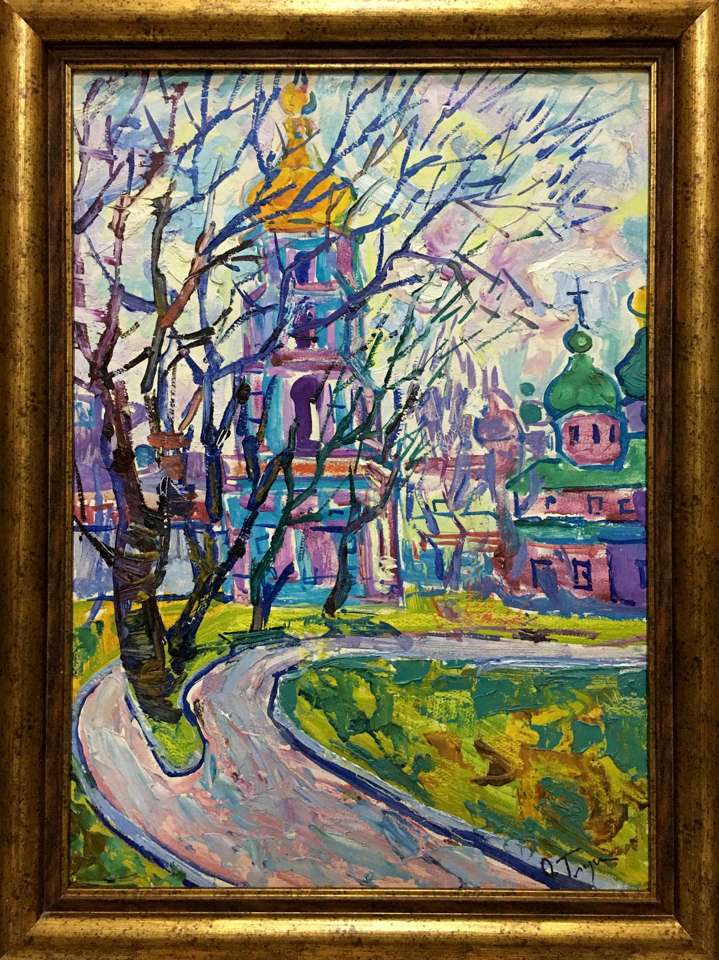 Oil painting Landscape with a church Glushchenko Alexander Nikolaevich