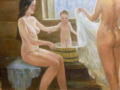 Oil painting in the bath Viktor Mikhailichenko