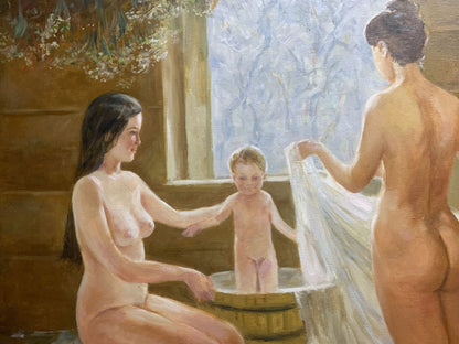 Oil painting in the bath Viktor Mikhailichenko