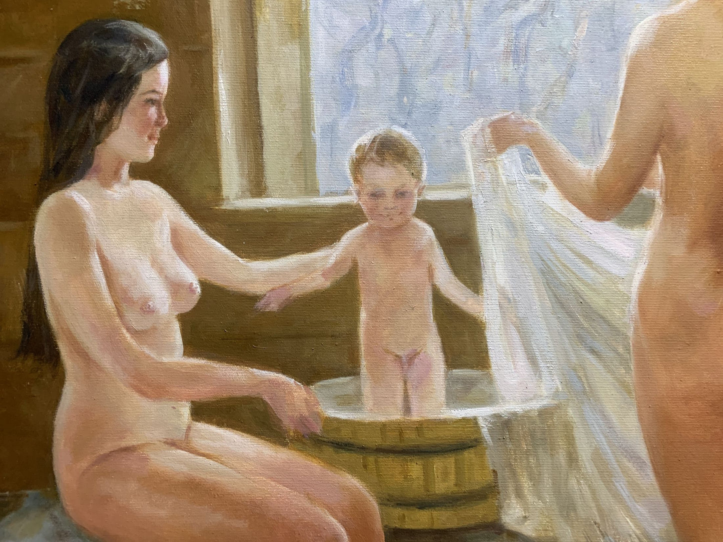 Oil painting in the bath Viktor Mikhailichenko