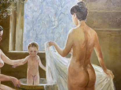 Oil painting in the bath Viktor Mikhailichenko