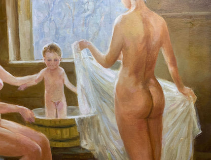 Oil painting in the bath Viktor Mikhailichenko