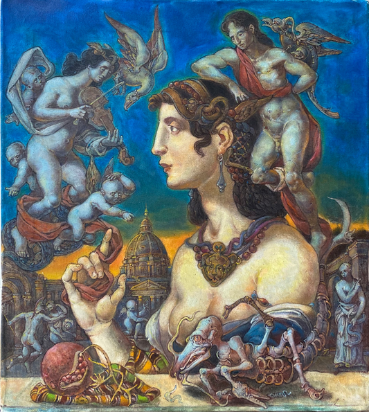 Oil painting Covid in Rome Litvinov Oleg Arkad'yevich