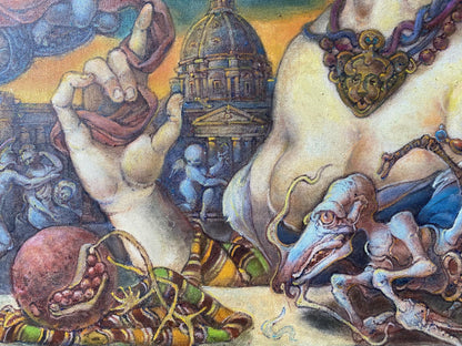 Oil painting Covid in Rome Litvinov Oleg Arkad'yevich