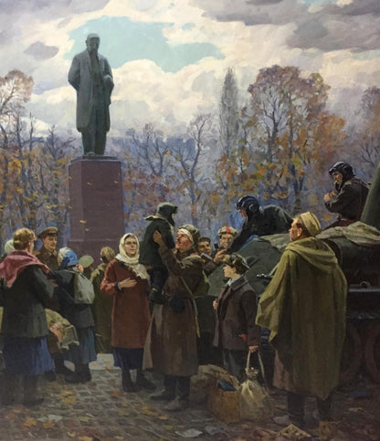 Oil painting We have returned Petukhov Vasily Afanasevich