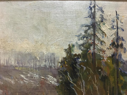 Oil painting End of winter Glushchenko Nikolay Petrovich