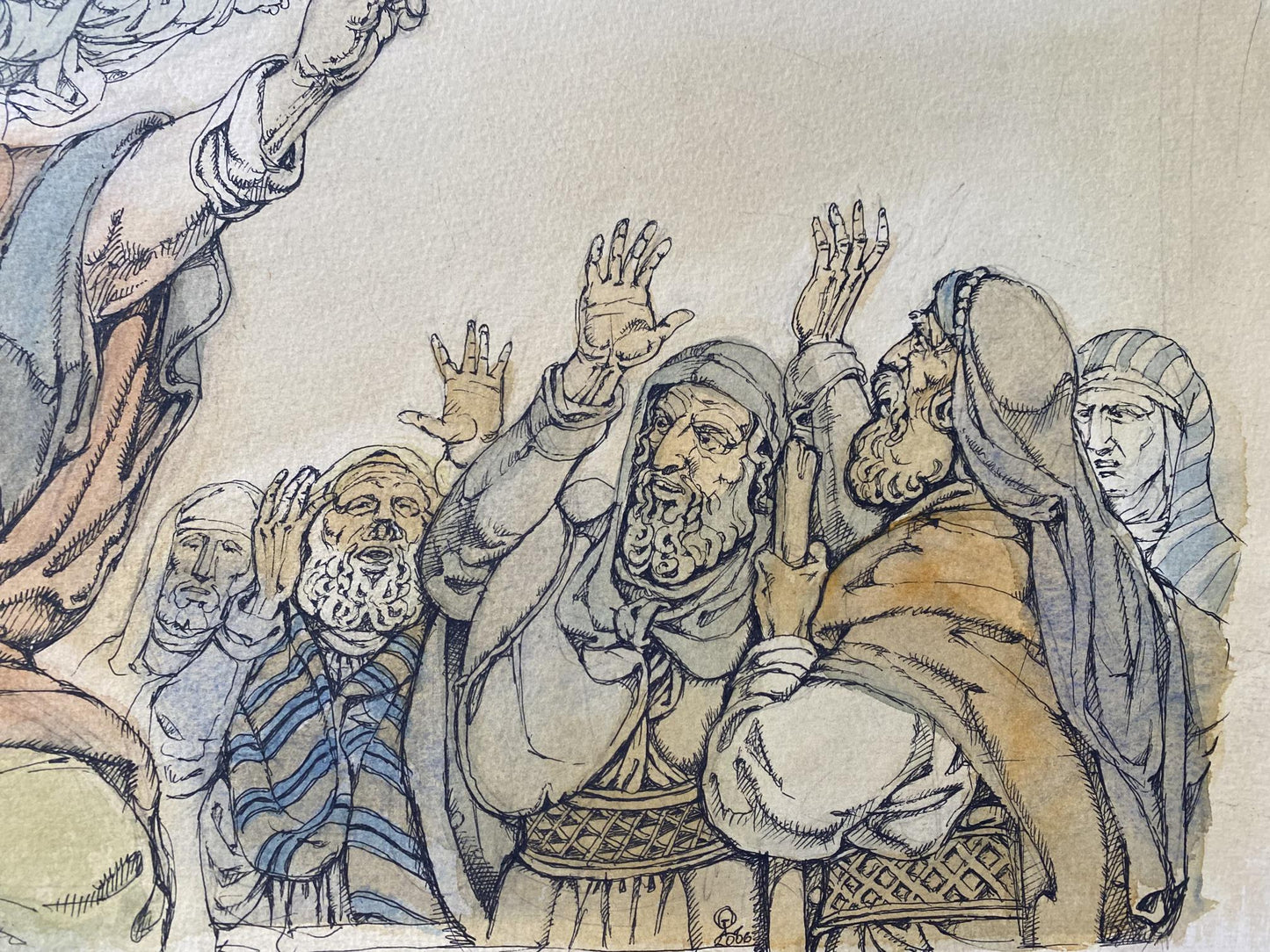 Watercolor ,Ink, painting Series of paintings "Bible" Litvinov Oleg Arkad'yevich
