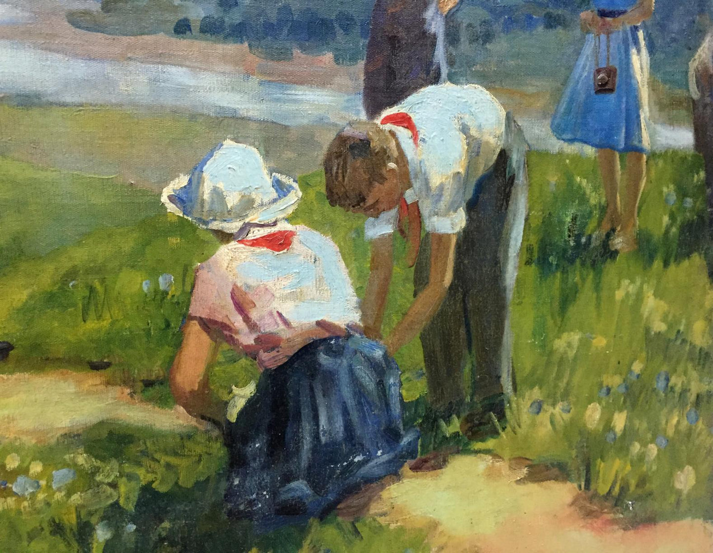 Oil painting Family on vacation