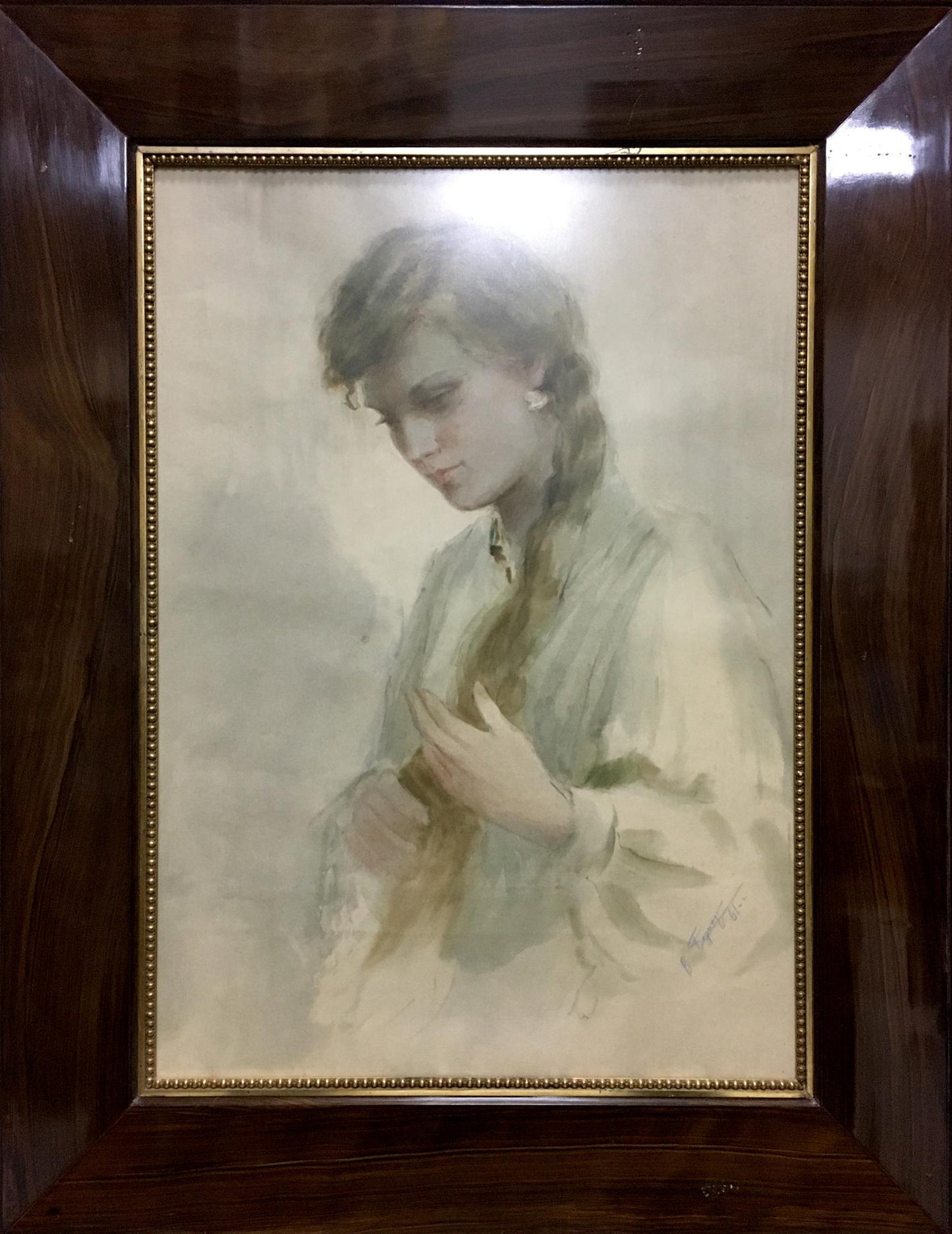 Watercolor painting Portrait of a girl Bernadsky V.D.