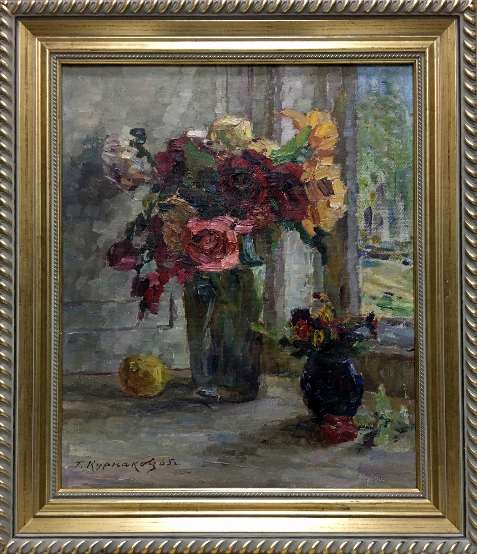 Oil painting Still life of roses Kurnakov Georgy Vasilievich