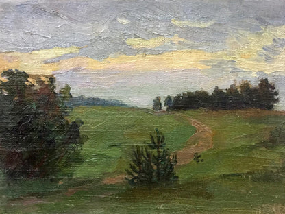 Oil painting Evening landscape Petr Alexandrovich Nilus