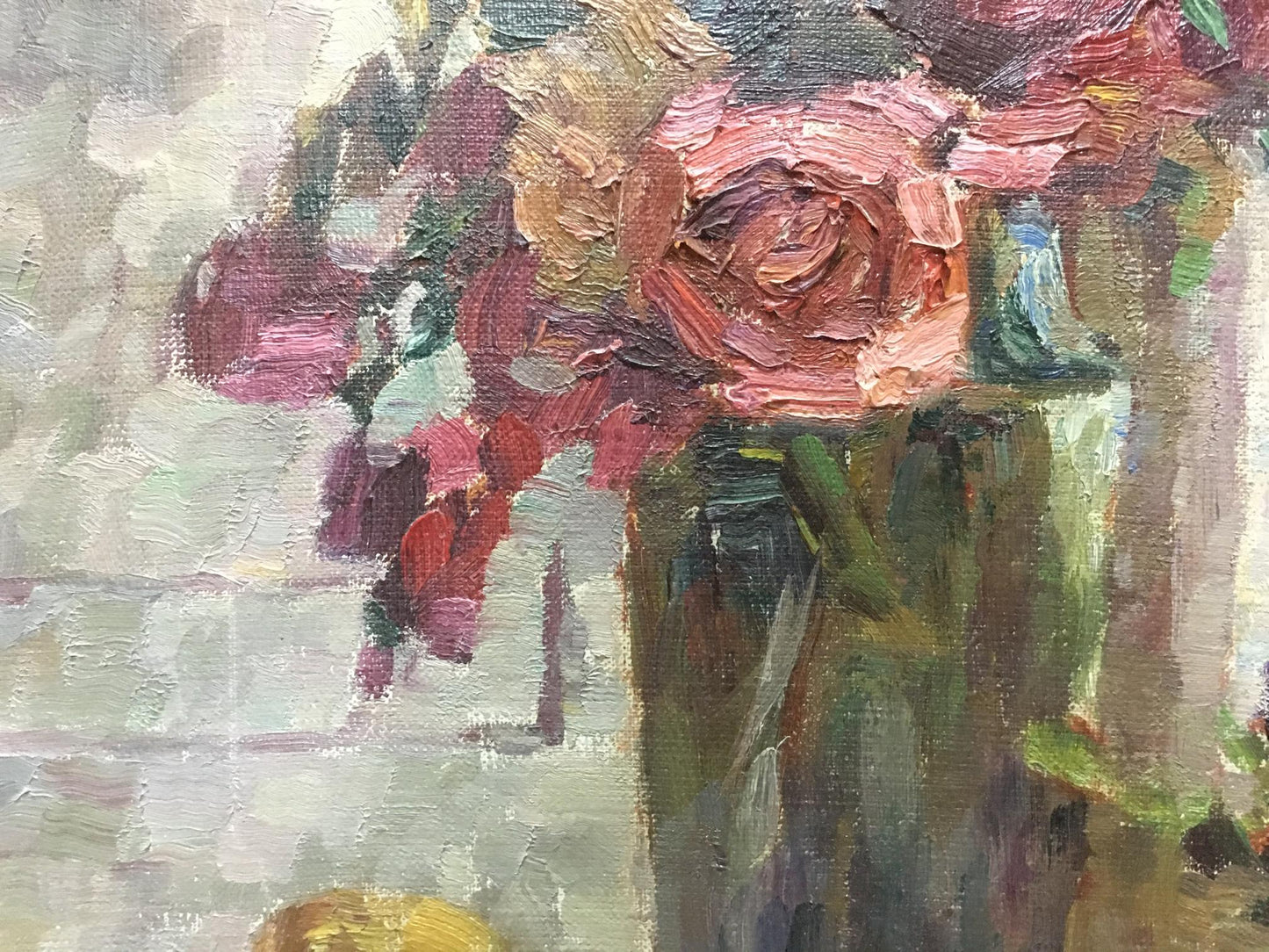 Oil painting Still life of roses Kurnakov Georgy Vasilievich