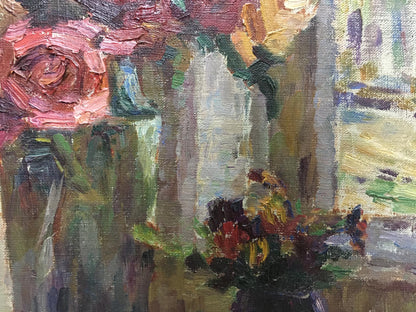 Oil painting Still life of roses Kurnakov Georgy Vasilievich