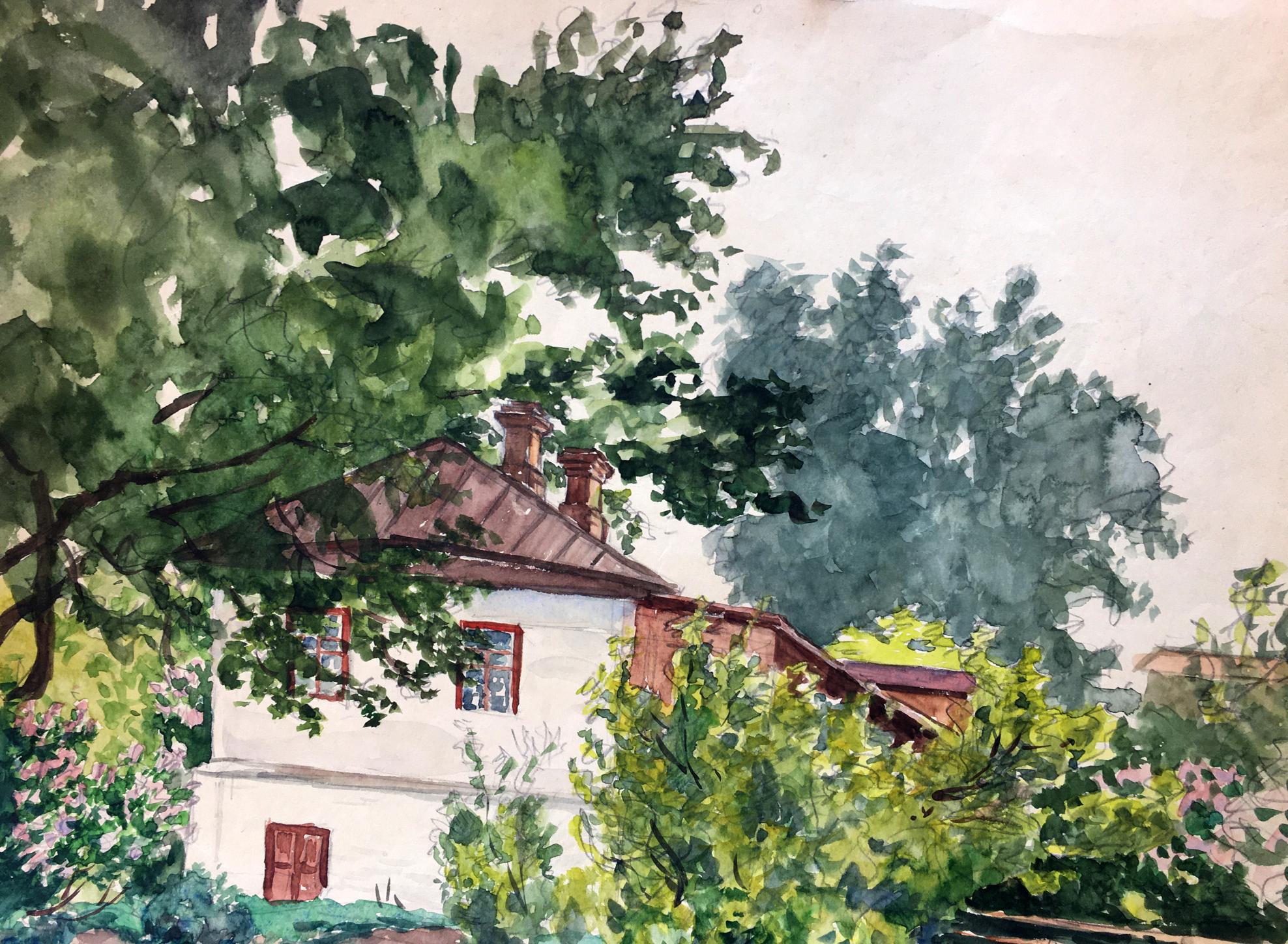 Watercolor painting  Summer day