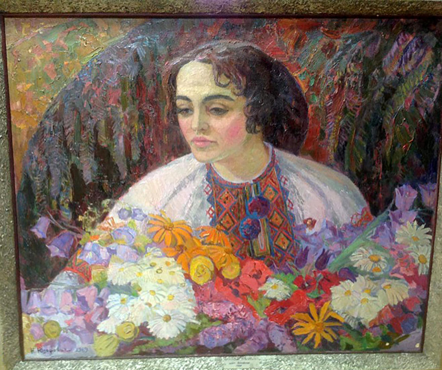 Social realism oil painting Flowers of Bukovina Yuzefovich Natalia Vladimirovna