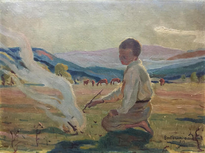 Oil painting Portrait of a boy Bartkowski Anton