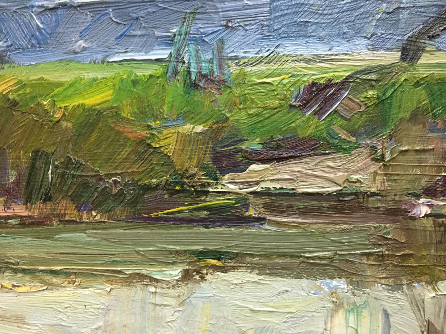 Oil painting River landscape Zakharov Fedor Zakharovich