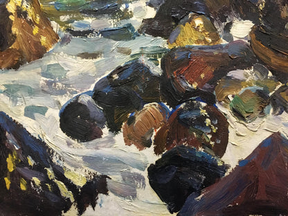 Oil painting Stones by the sea Kolomoitsev Petr Mikhailovich