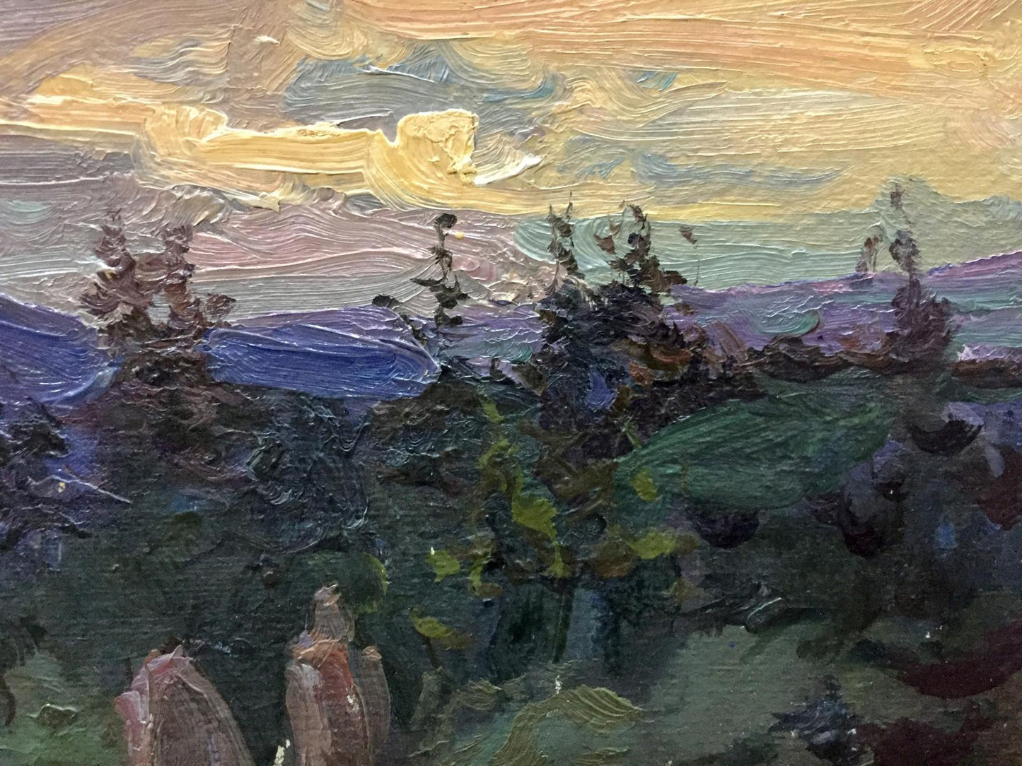 Oil painting Evening landscape Fomin Anatoly Nikiforovich