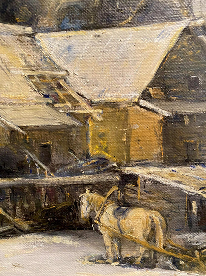 oil houses painting