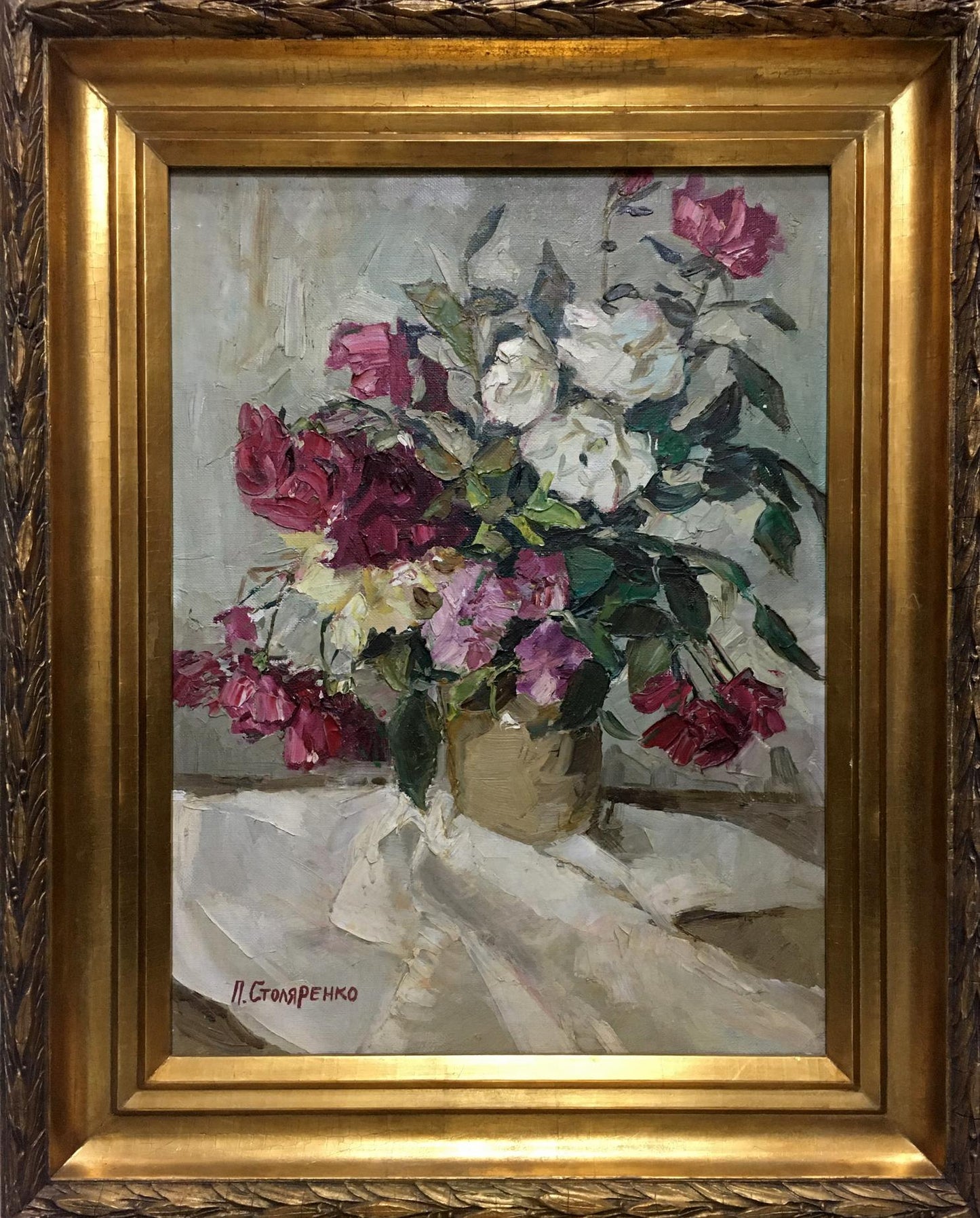 Oil painting Peter Kuzmich Stolyarenko Flowers