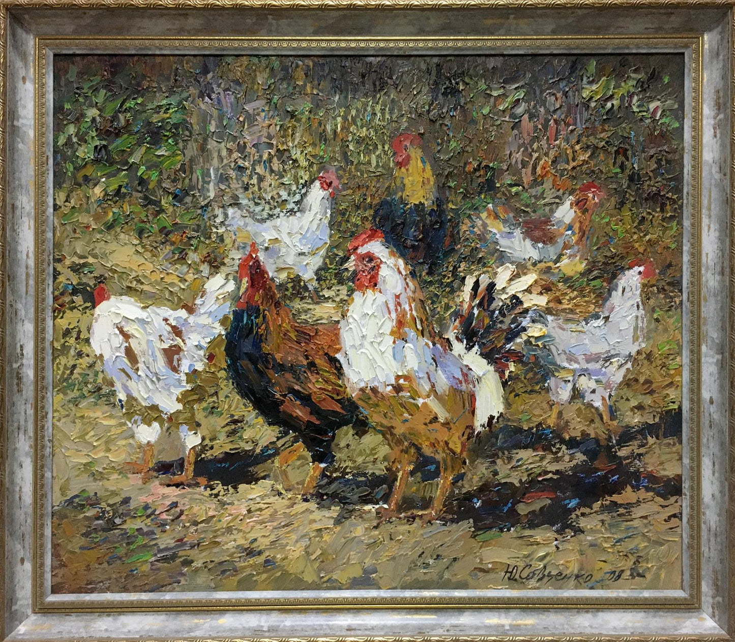 Oil painting Portrait of roosters Savchenko Yuri Grigorievich