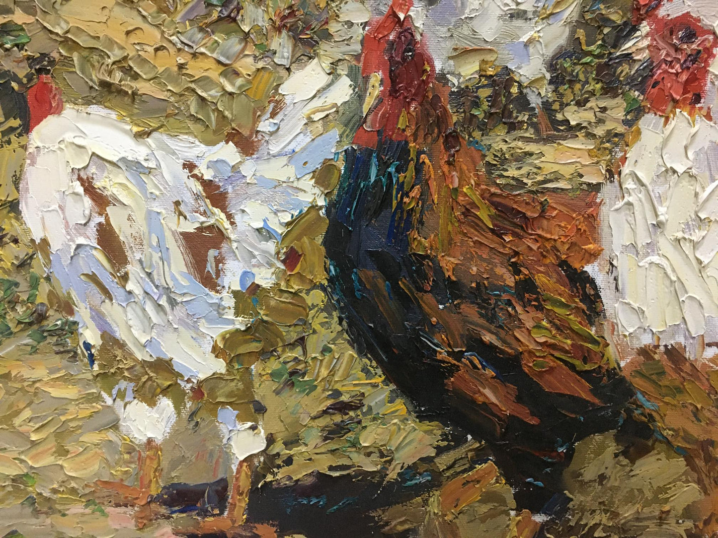 Oil painting Portrait of roosters Savchenko Yuri Grigorievich