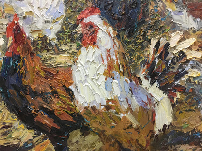 Oil painting Portrait of roosters Savchenko Yuri Grigorievich