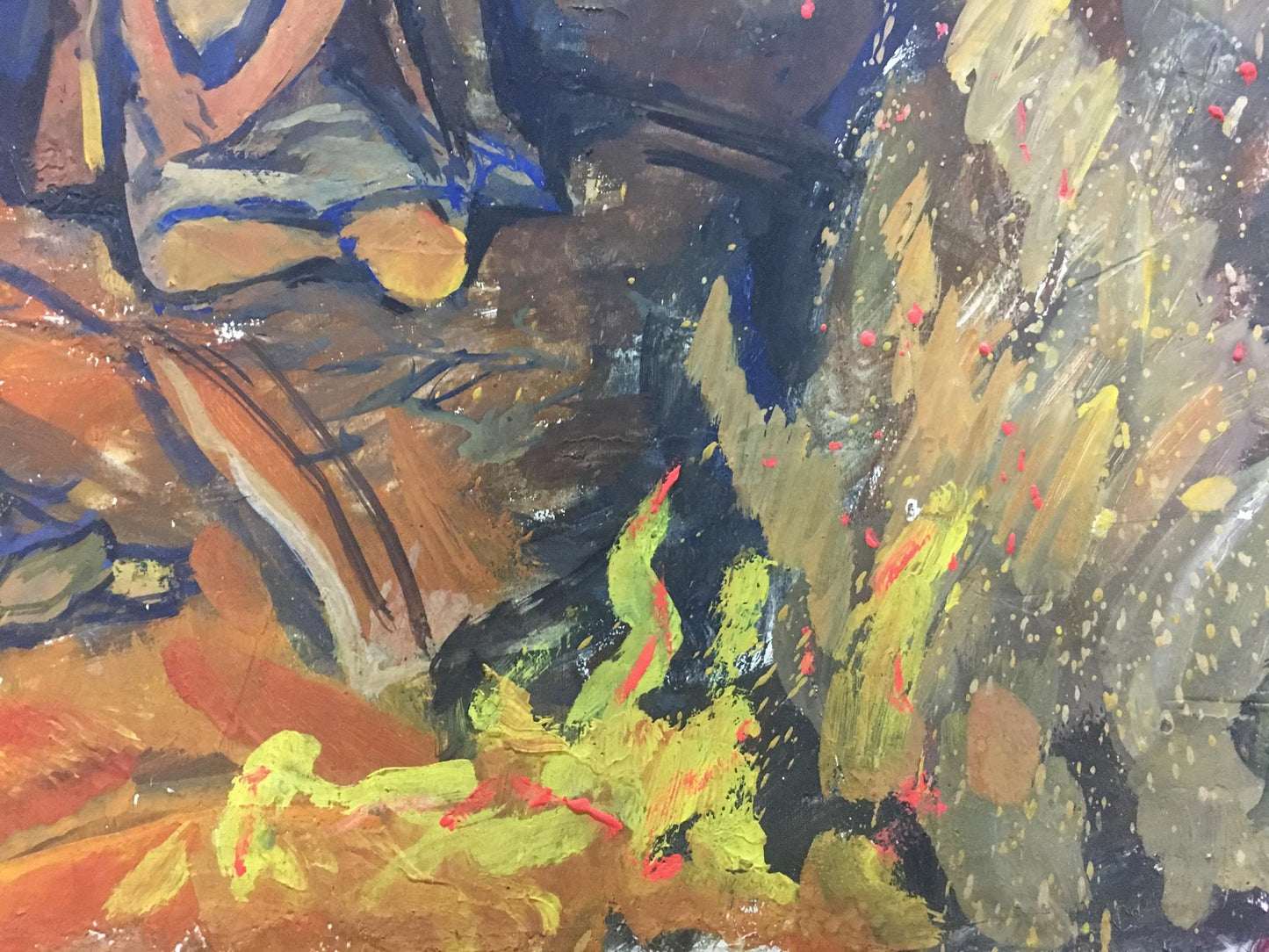 Oil painting Campfire Rudakov K.I.