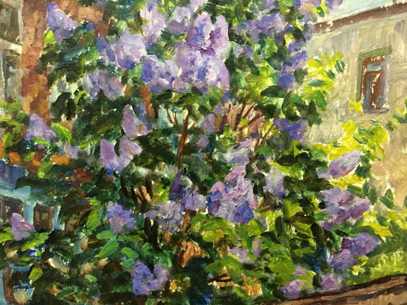 Oil portrait of a lilac bush near Dziuban Ivan Feodosievich's residence