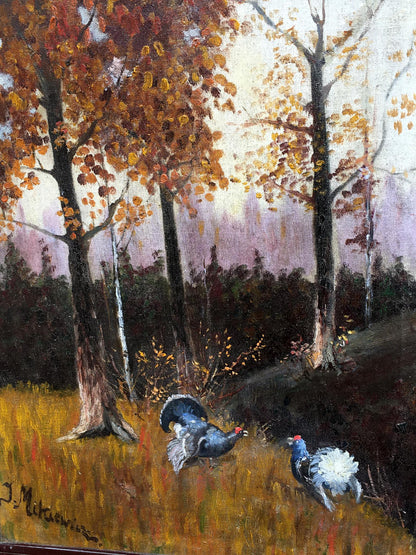 Oil painting Autumn in the forest