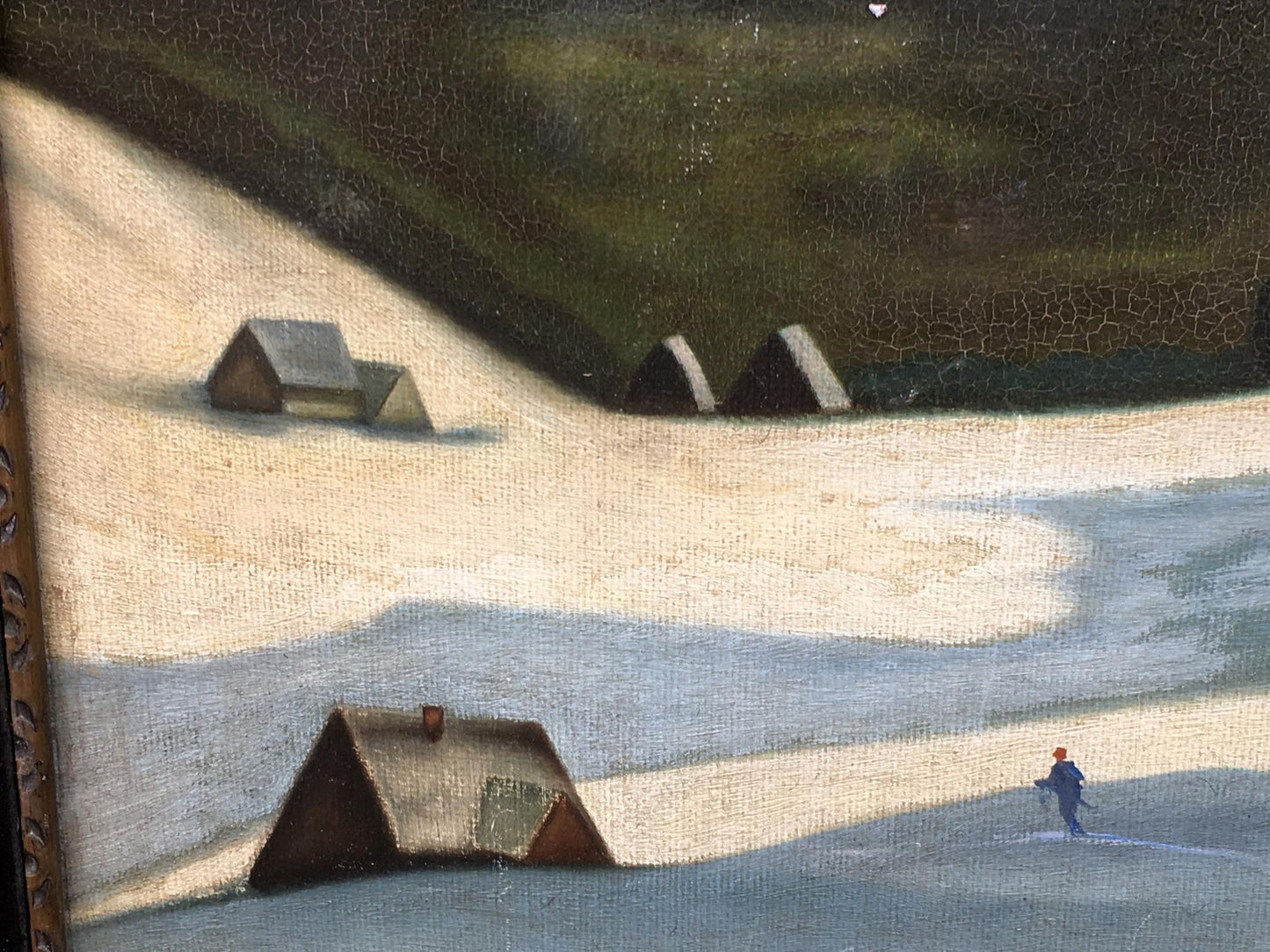 Oil painting Skiers K. Siegmund