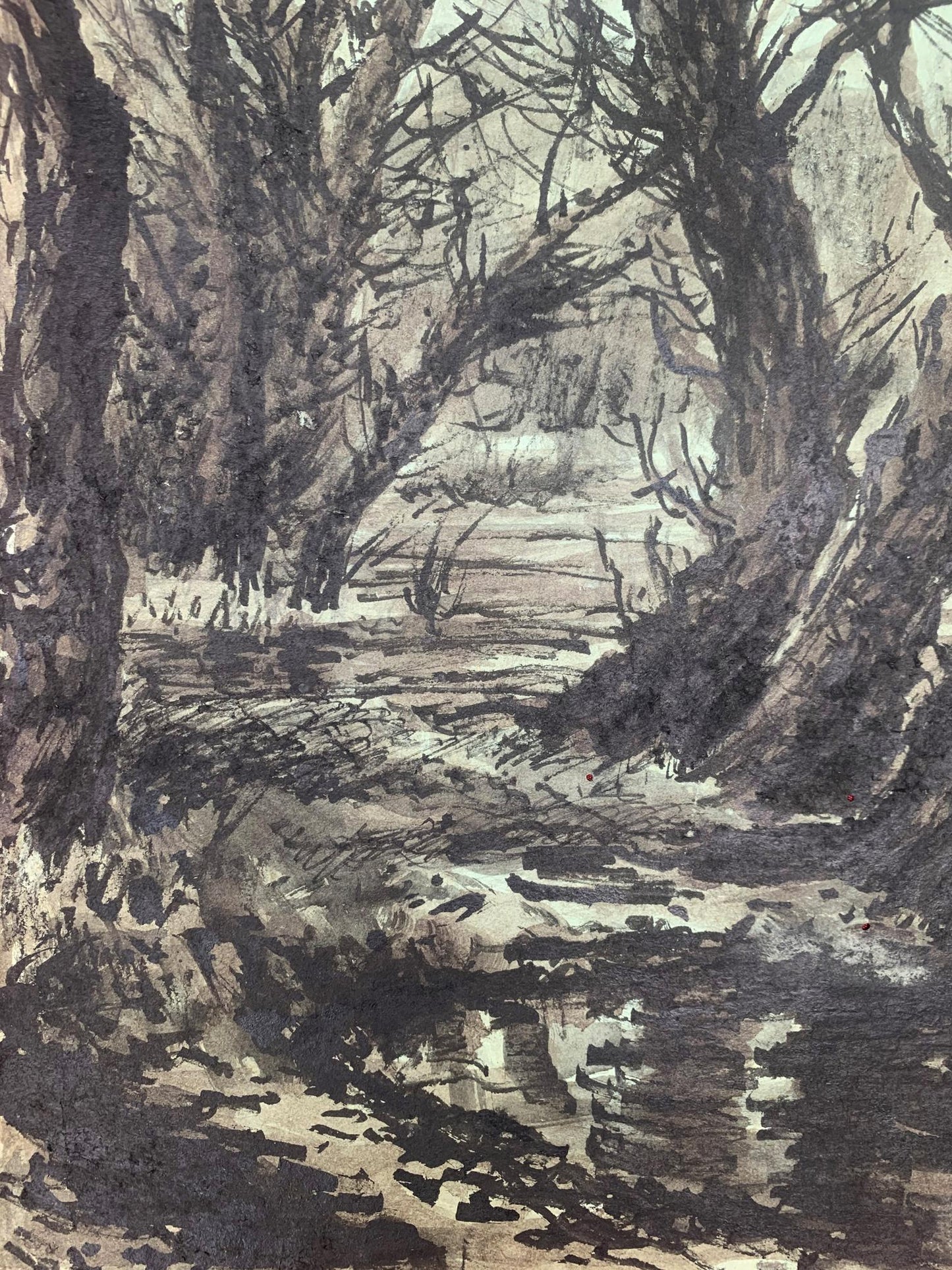 Ink painting Dense forest A. G. Cherkas
