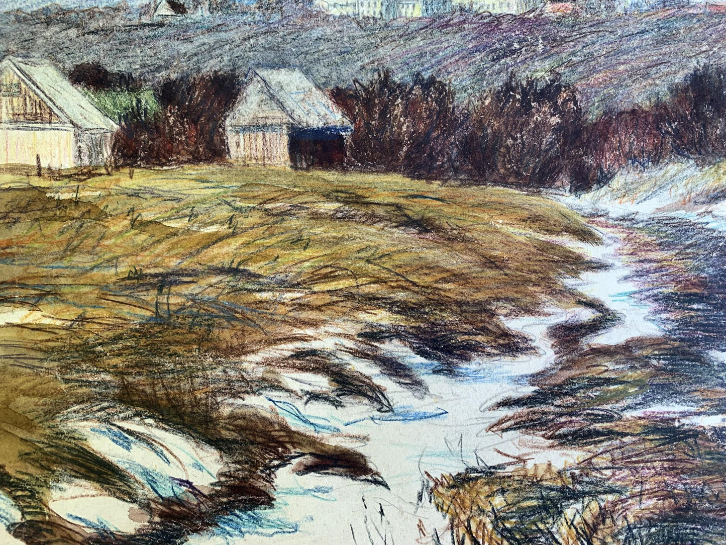 Colored pencils painting Early spring A. G. Cherkas