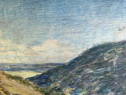 Colored pencils painting The hills A. G. Cherkas
