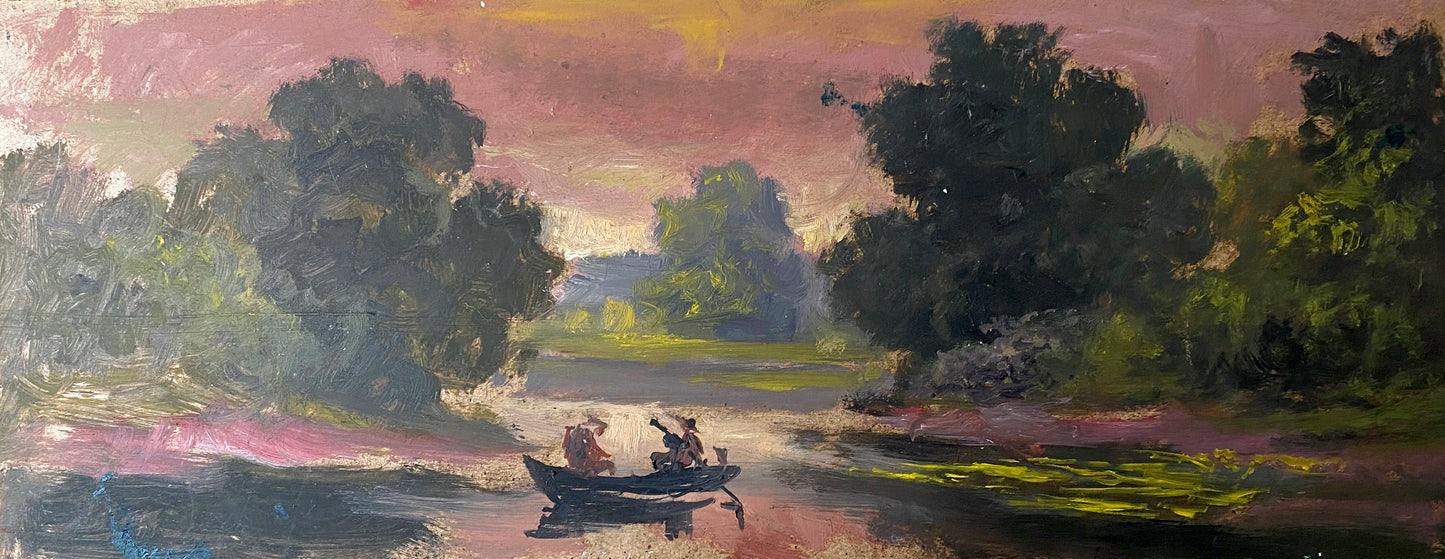 oil painting Evening on the river buy