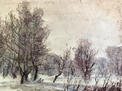 Watercolor painting Winter embellishments A. G. Cherkas