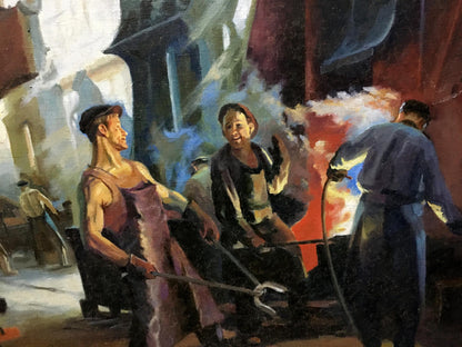 Oil painting Factory everyday life Vl. Tverdokhleb