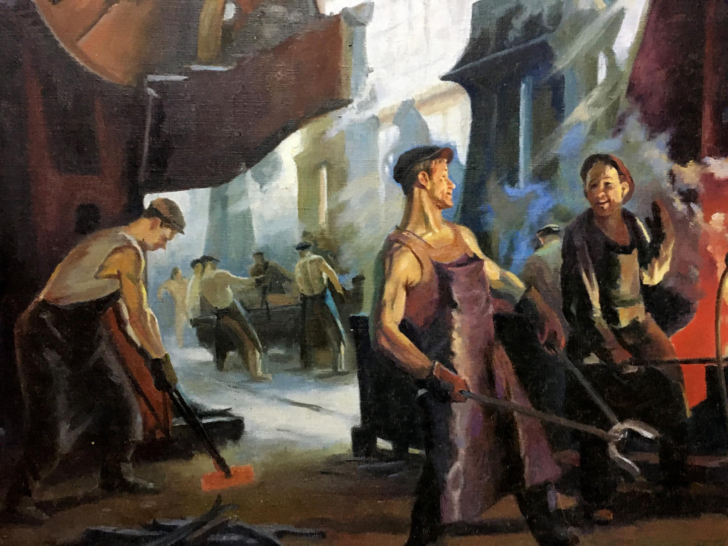 Oil painting Factory everyday life Vl. Tverdokhleb